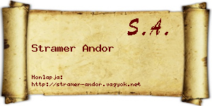 Stramer Andor névjegykártya